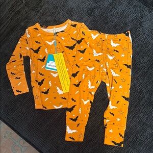Posh Peanut Orange Halloween Pajama Set